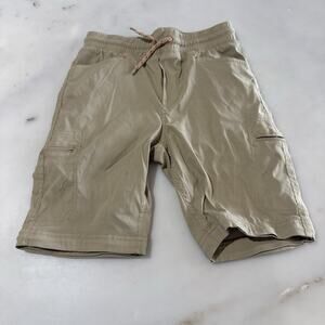 Eddie Bauer Boys M 10/12 Light Weight Cargo Short Elastic Waist Drawstring Beige
